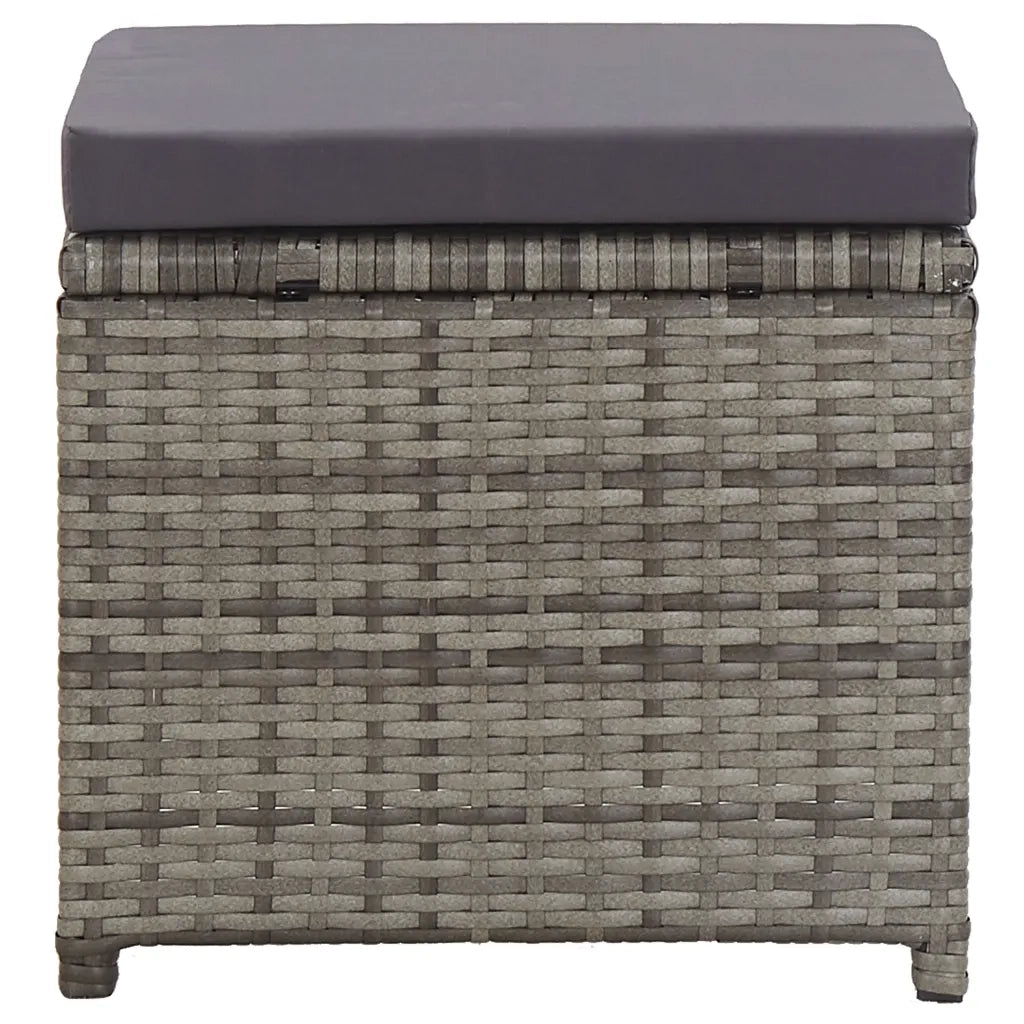 Sgabelli da Giardino 2 pz con Cuscini in Polyrattan Antracite CFW5147540