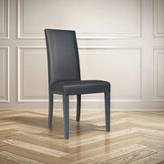 Set 2 Sedie Nancy ecopelle colore grigio antracite