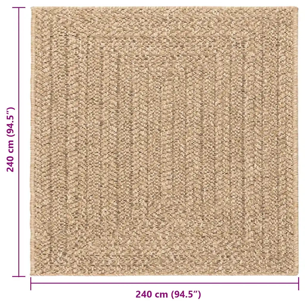 vidaXL Tappeto ZIZUR 240x240 cm Aspetto Iuta per Interni ed Esterni