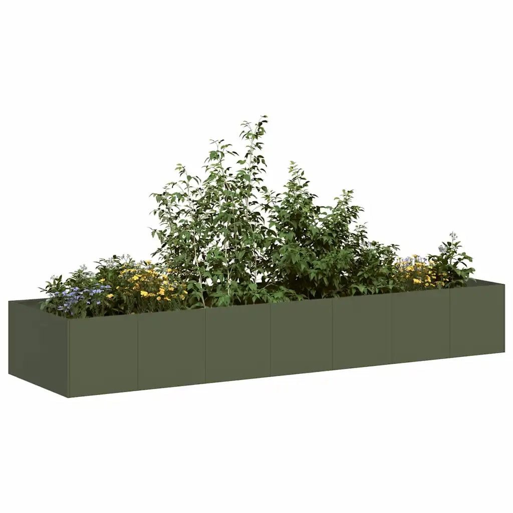 Fioriera Verde Oliva 280x80x40 cm in Acciaio 860762