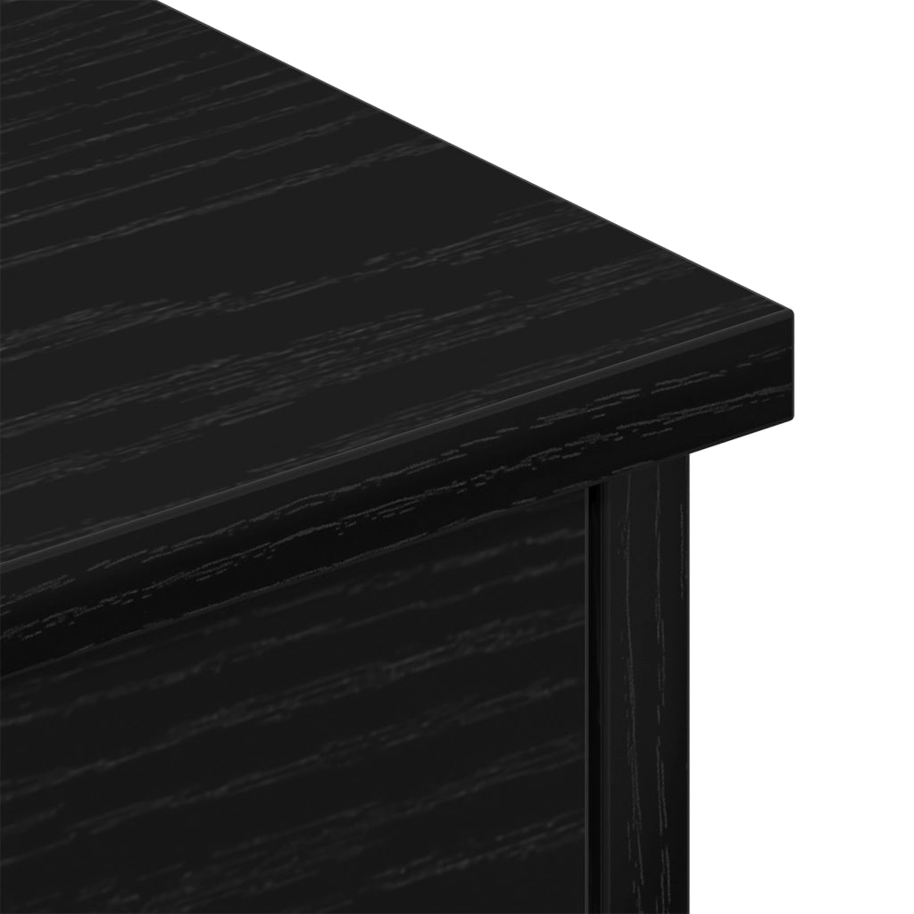 Mensola a cassetto da parete  Nero Rovere 60x26x18,5cm Legno ingegnerizzato