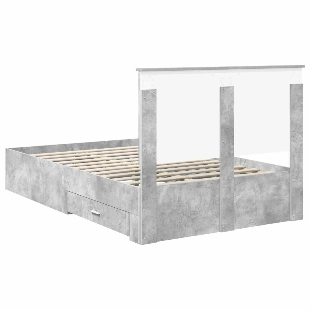 Struttura del letto con testiera Grigio cemento 120 x 190 cm 3411335