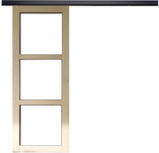 Porta scorrevole in legno Ayous Vetro trasparente H204 x L73 + Binario alluminio nero senza maniglia