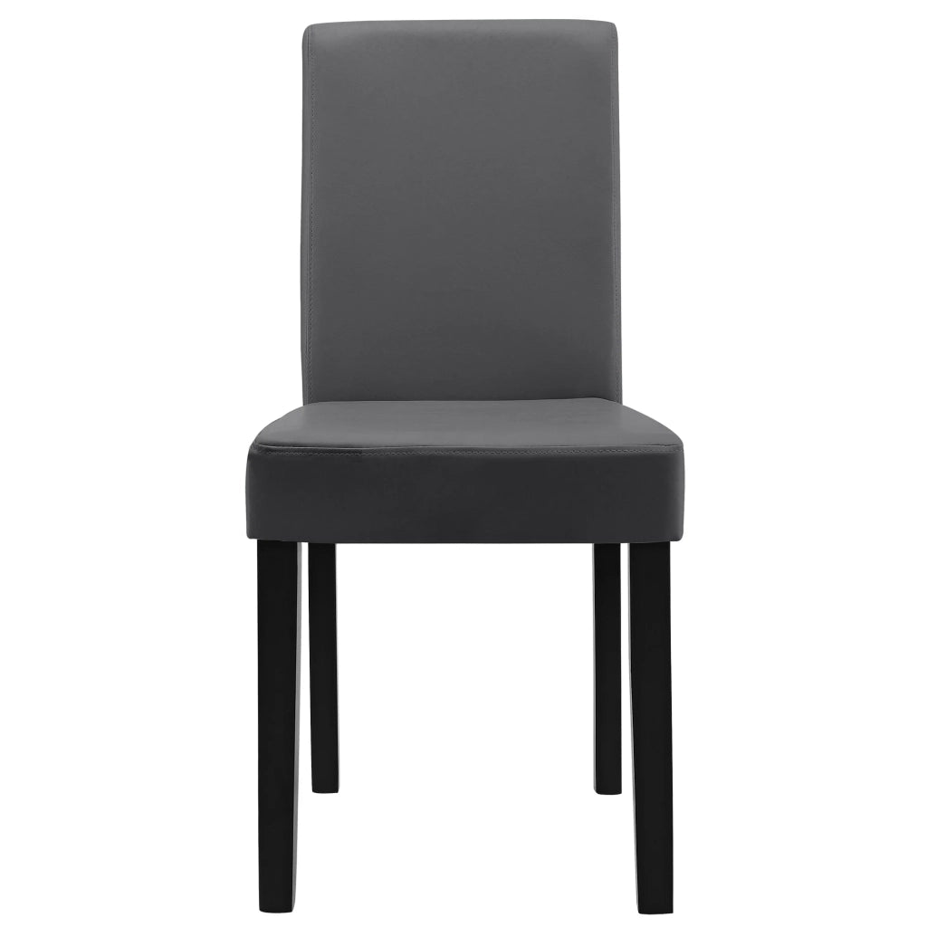 Kit di 2 sedie imbottite con gambe in legno massello, rivestimento sintetico, design grigio scuro, 90 x 37/42 x 48 cm 03_0002361