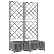 Fioriera | Cassetta per fiori | Vaso da Giardino e Graticcio Grigio Chiaro 80x40x121,5cm PP