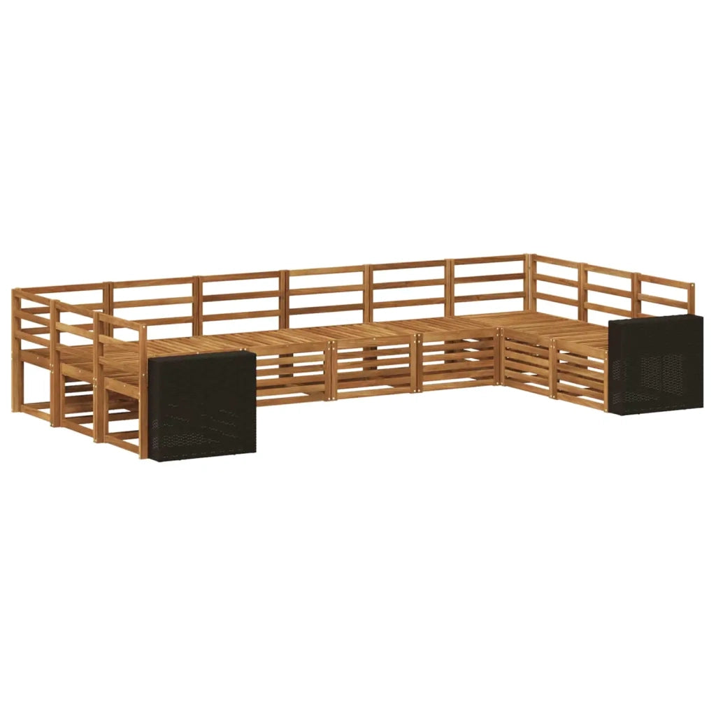 Set divano sezionale 10 pcs Naturale Legno di Acacia Massello 3384900