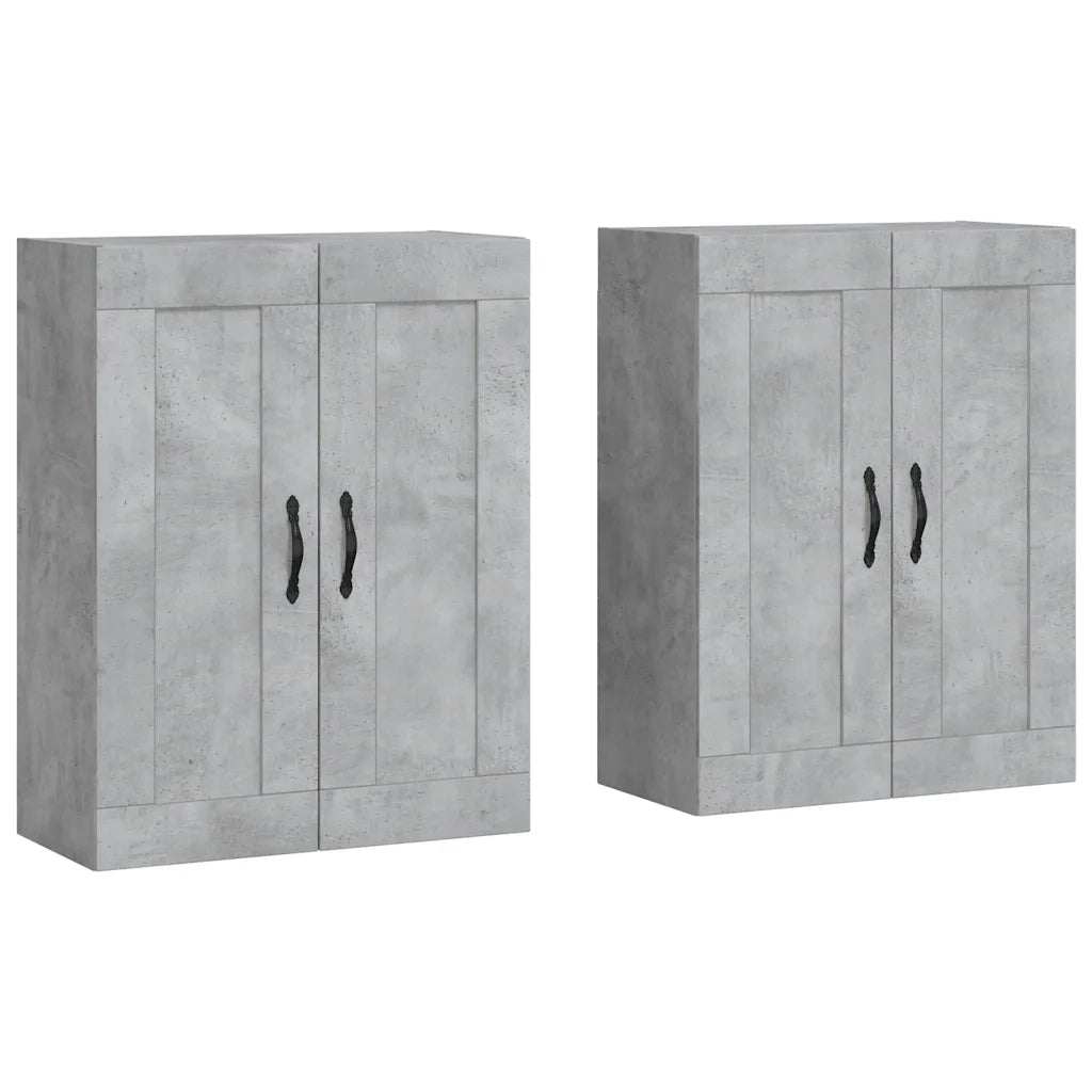 Armadietti a Parete 2 pz Grigio Cemento in Legno Multistrato CFW3399768