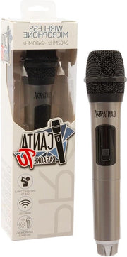 Microfono da karaoke wireless in argento con bluetooth - adatto per eventi familiari e feste - famoso (CTC14101)
