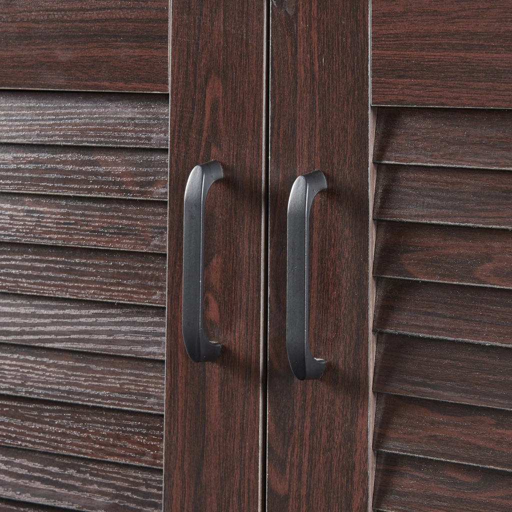 Set Løten di Armadio Scarpiera e Panca 97 x 120 x 36 cm Wengè [en.casa]