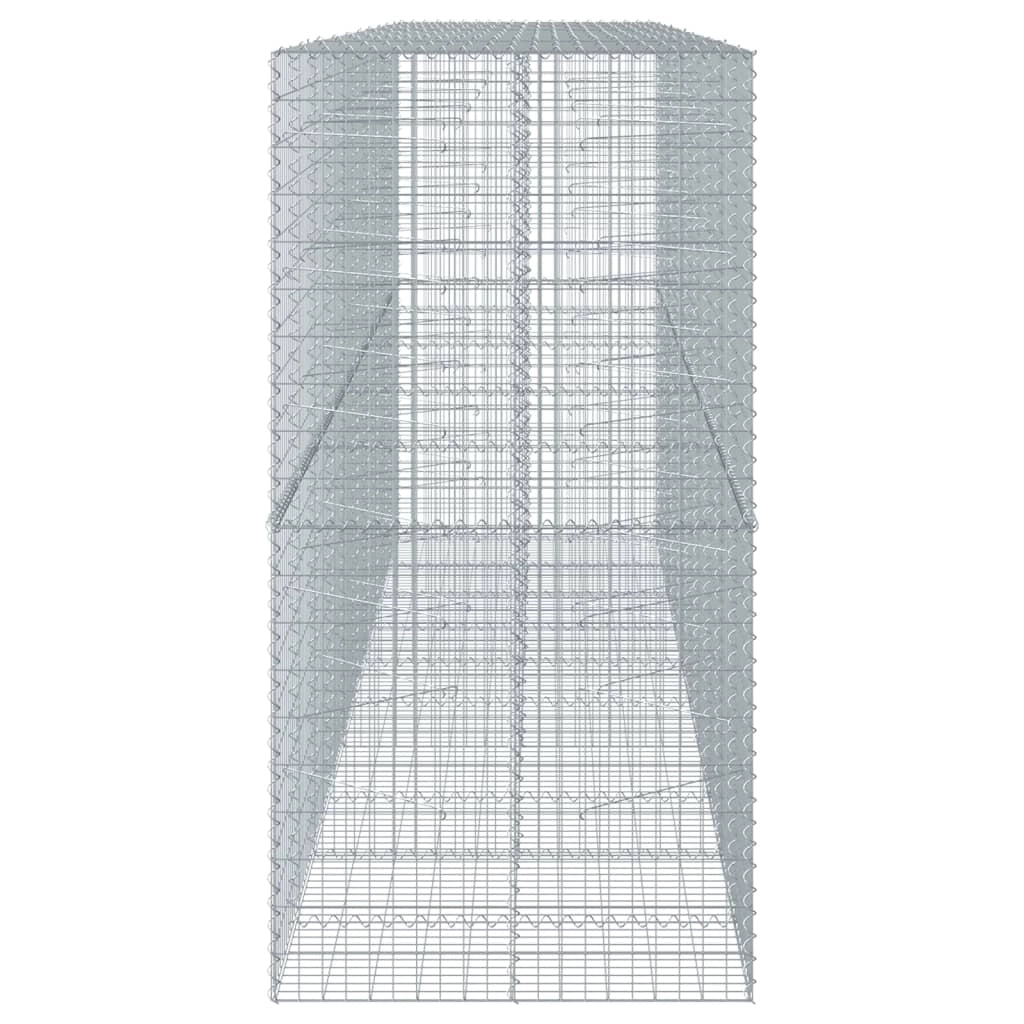 Gabbione recinto a gabbia muro di contenimento con coperchio 500 x 100 x 200 cm ferro zincato argento 02_0040171
