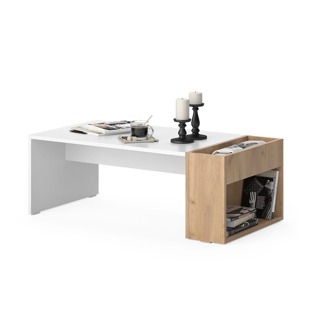 Vicco Tavolino da salotto Rovere bianco/dorato 95 x 49.4 cm