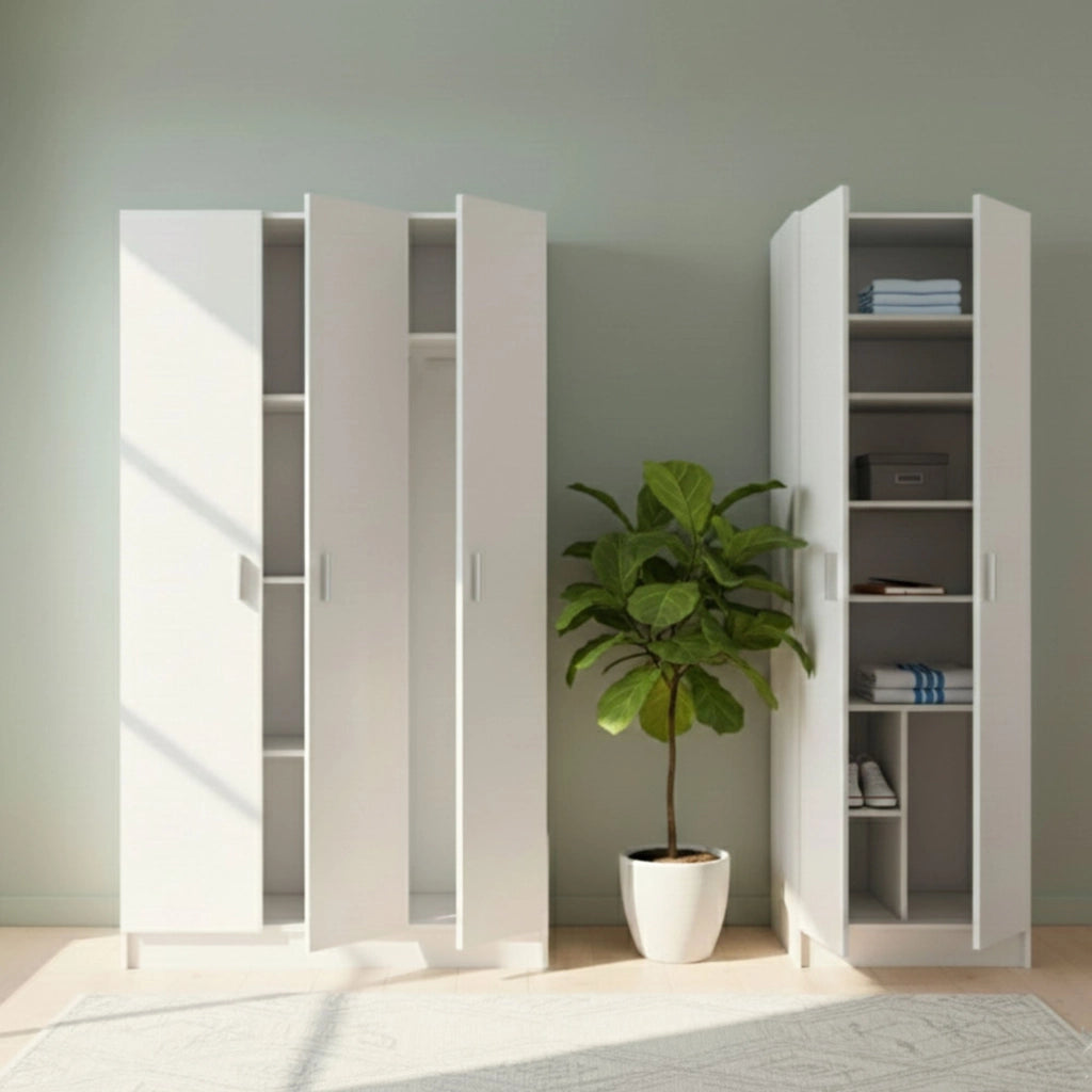Tergu, Armadio Multiuso Grande Modulabile, 168x180h cm Bianco