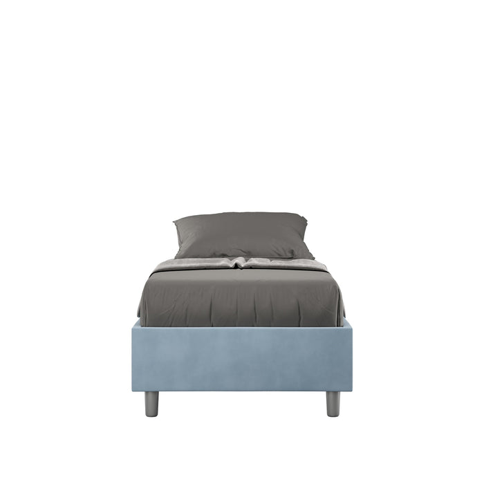 Letto Singolo Sommier 80x200 cm Senza Rete Azelia Azzurro