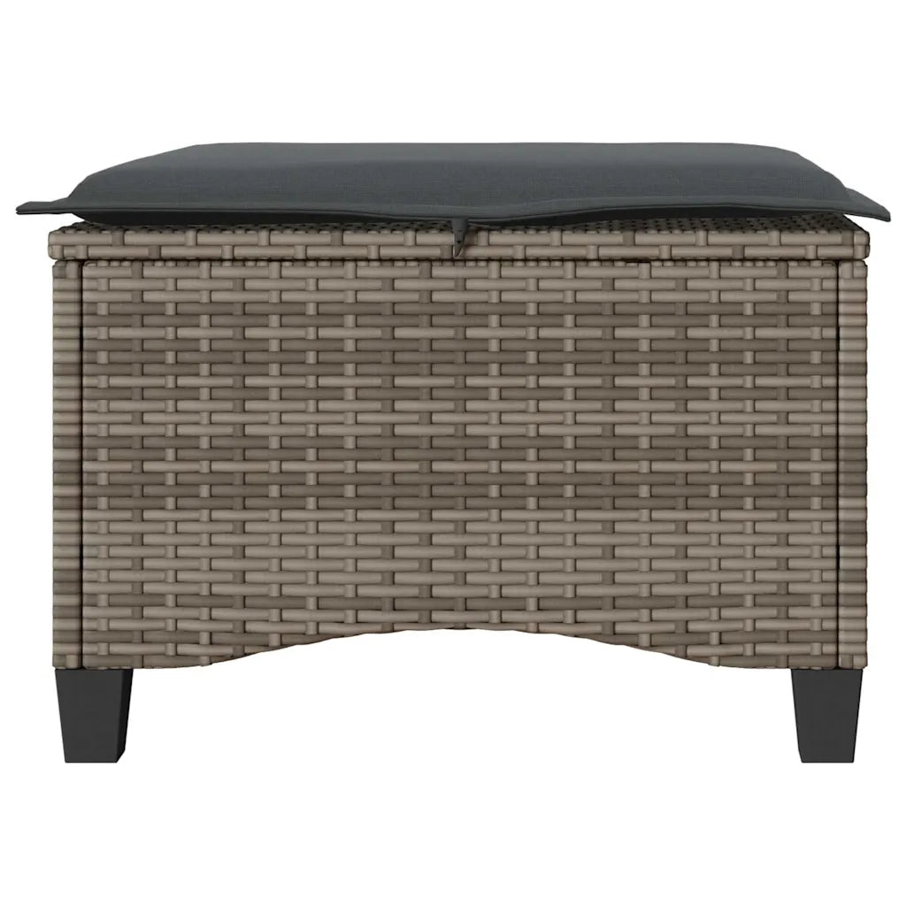 Sgabelli Giardino con Cuscini 2 pz Grigio 55x55x36cm Polyrattan