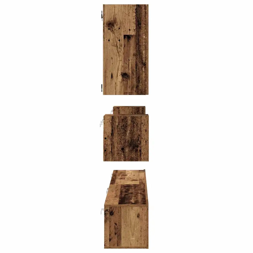 vidaXL Set mobile TV 8 pcs Legno vecchio 100 x 30 x 30 cm