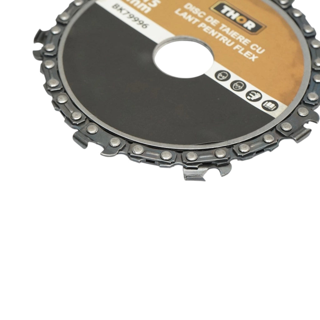 Disco flex catena motosega 115x22mm 9 denti per taglio legno THOR