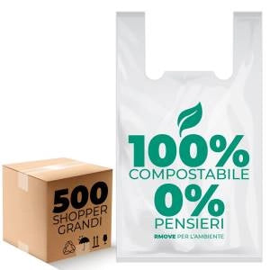 Rmove buste shopper biodegradabili 30x60cm 500/pz  mc - RM-BGBIO27MC