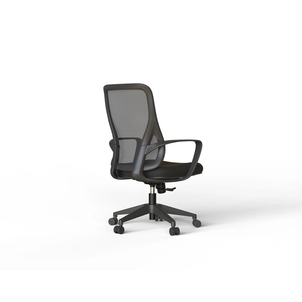 Sedia studio Hispanohogar altezza regolabile in tessuto nero