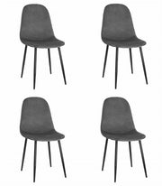 Sedia Valora COMO in velluto grigio scuro, design ergonomico x4