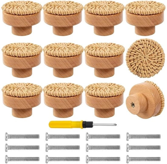 Set di carico a grappino in stile bohemien - 12 pezzi - Legno naturale