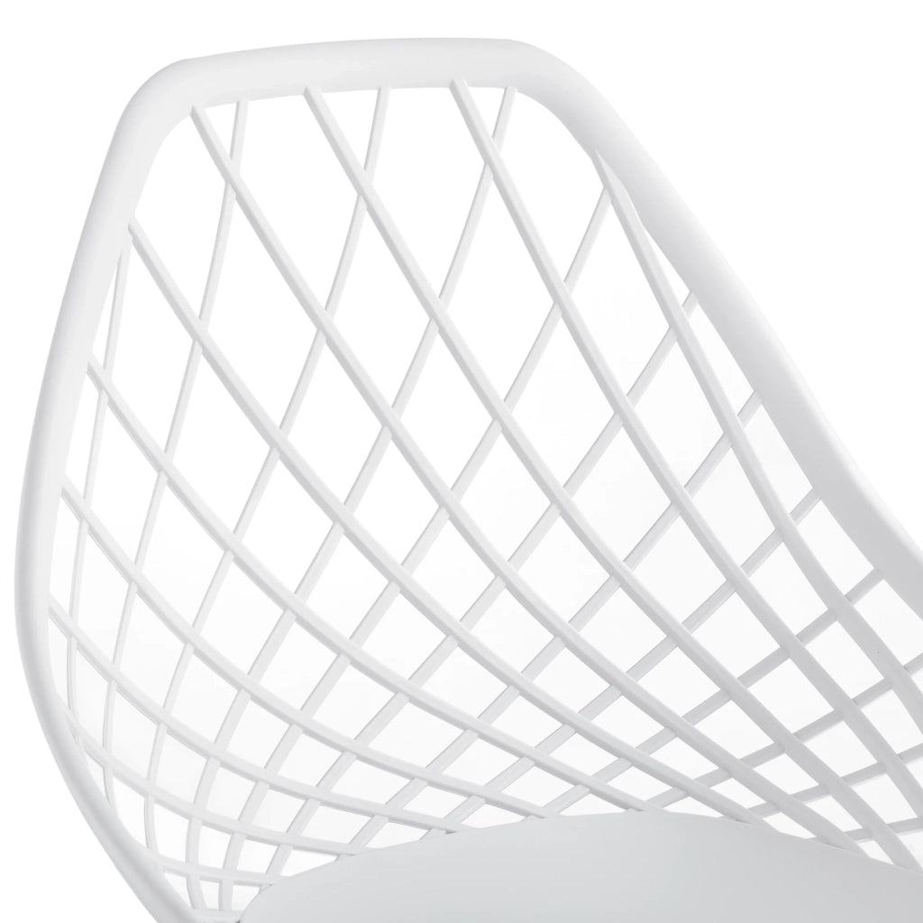 Set di 2 sedie da pranzo con seduta in plastica 83 cm bianco 03_0006037