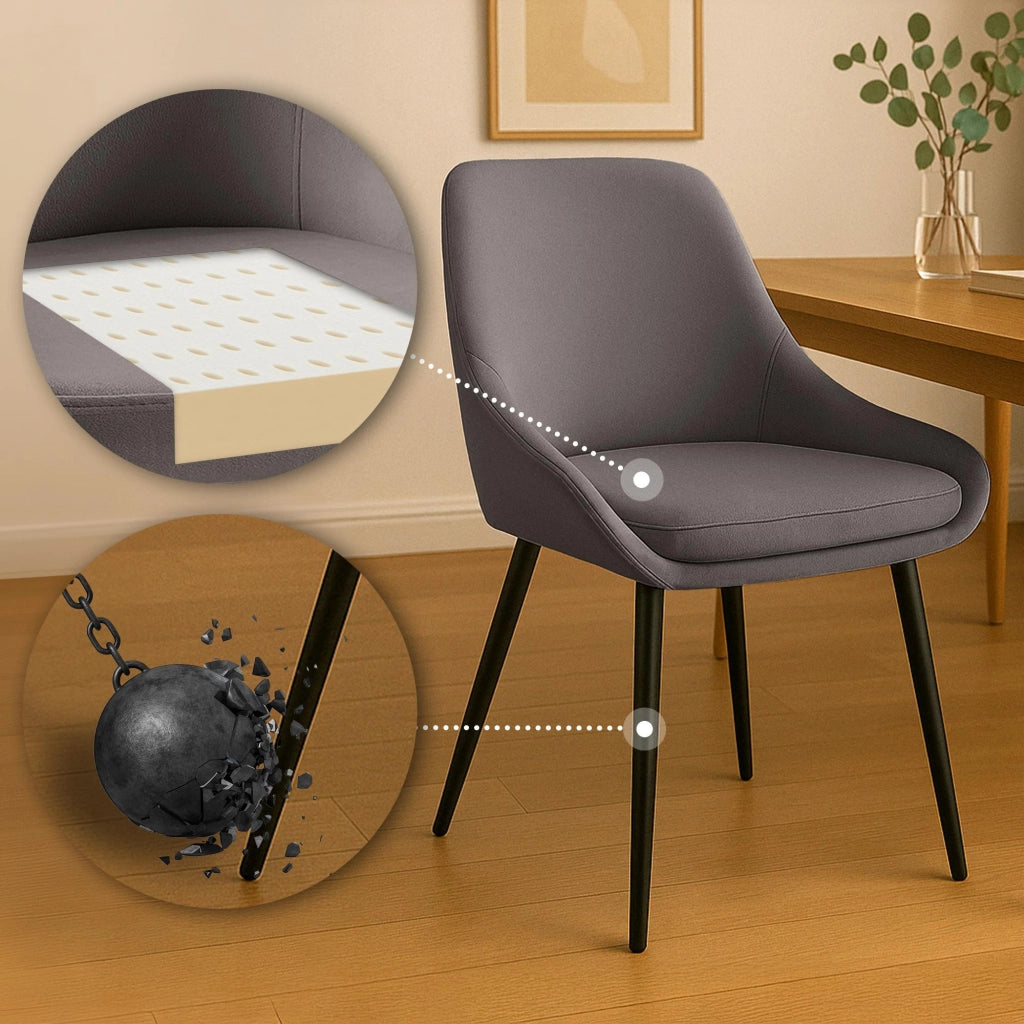 Set di 2 sedie per sala da pranzo Elmira velluto nero 9