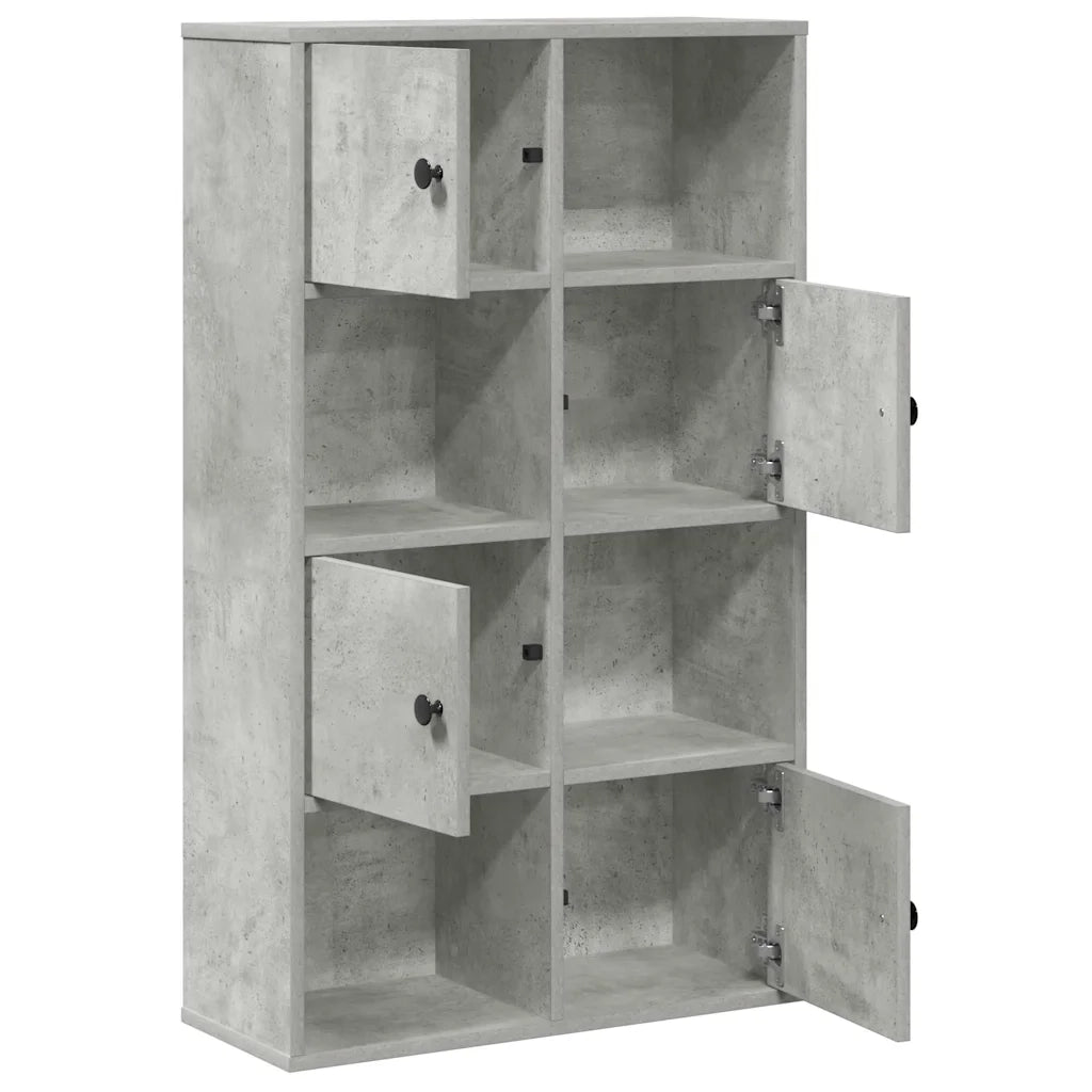 Libreria-Scaffale per Libri-Mobile di Stoccaggio Grigio Cemento 60x24x101,5 cm in Legno Multistrato