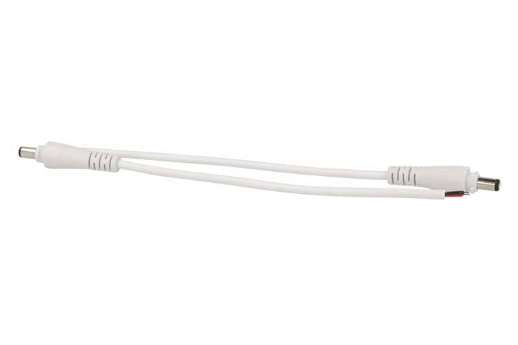 2 PZ Connettori Spinotto Maschio DC con Blocco Sicurezza 5,5mm x 2,1mm Bianco