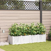 Vasi da Giardino con Sistema di Irrigazione 4 pz Bianco