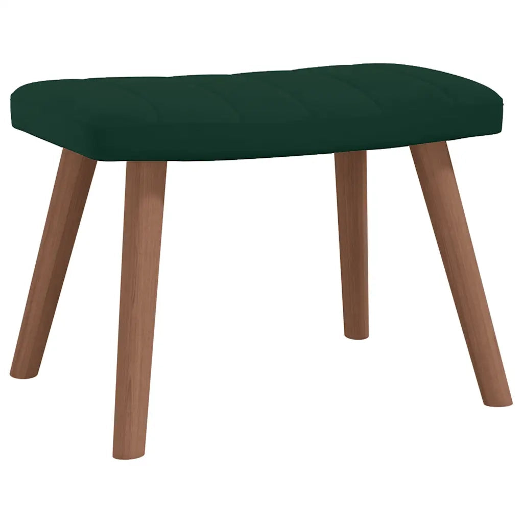 vidaXL Poltrona Relax con Poggiapiedi Verde Scuro in Velluto