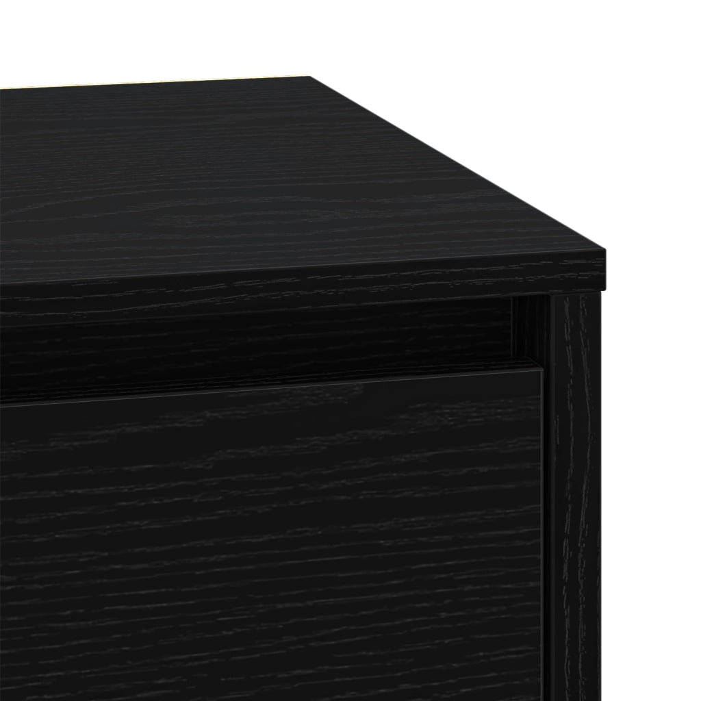 Comodino con luci LED nere 39x34.5x50 cm