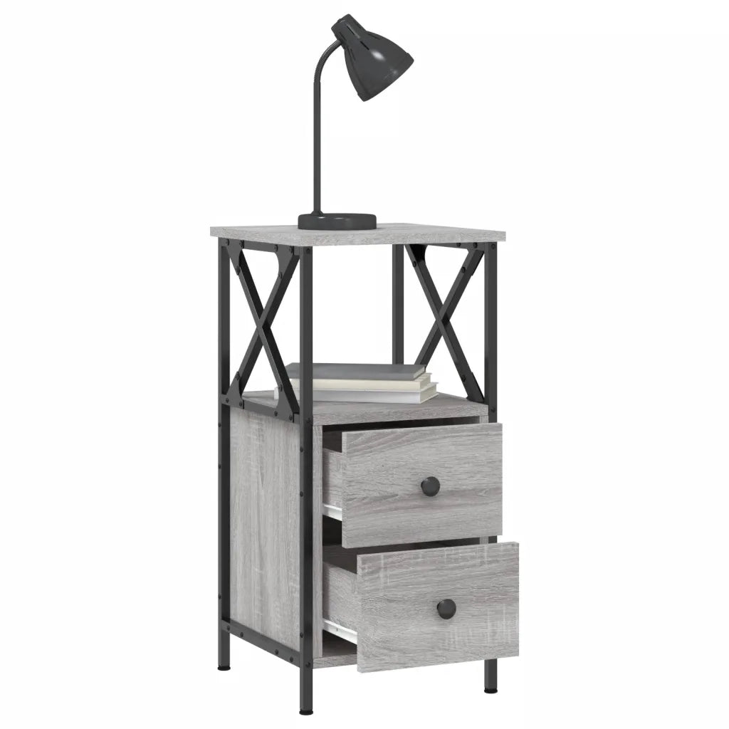 Comodino | Armadio da Notte | Mobiletto da notte Grigio Sonoma 34x35,5x70 cm in Legno Multistrato