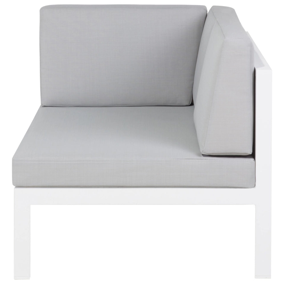 Set Conversazione Cornice Alluminio Grigio Chiaro Modulare Forma L da esterno