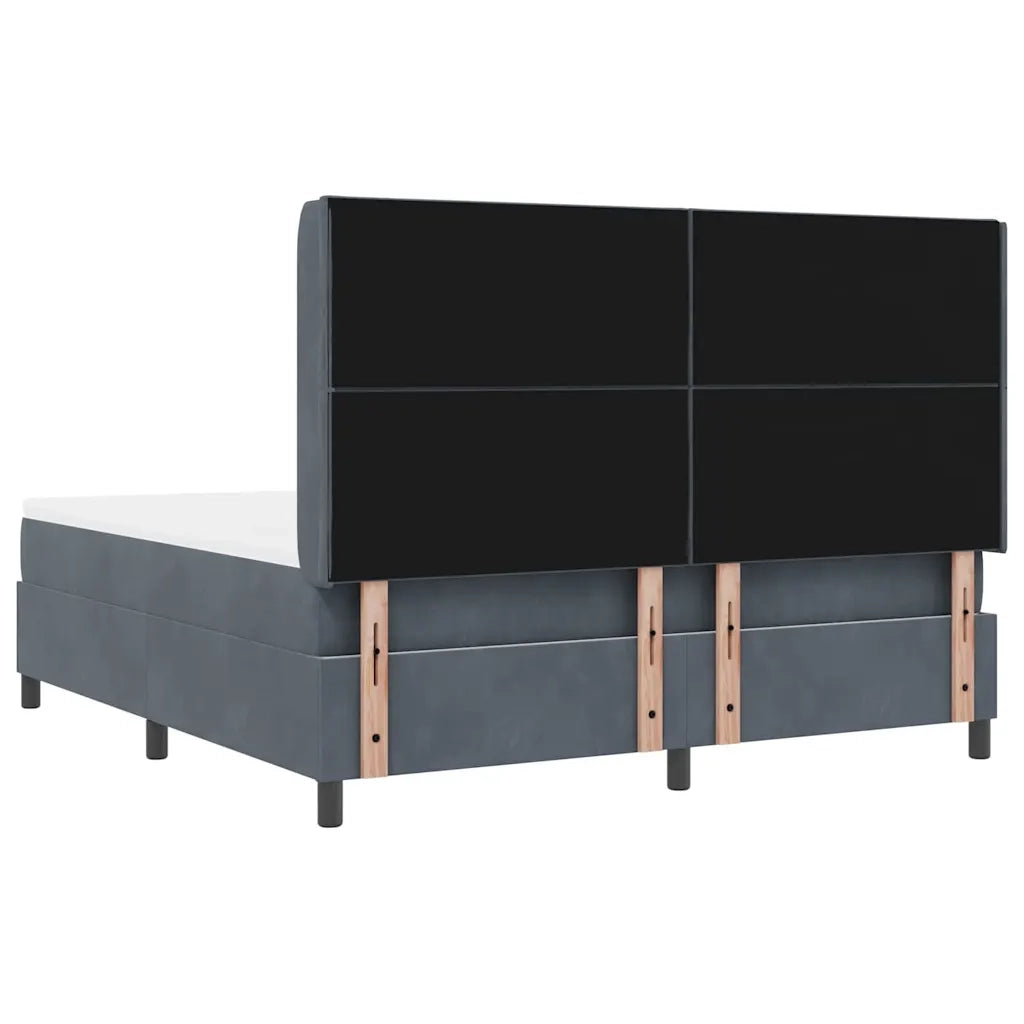 Letto a molle con materasso Grigio scuro 180 x 200 cm Velluto 3342075