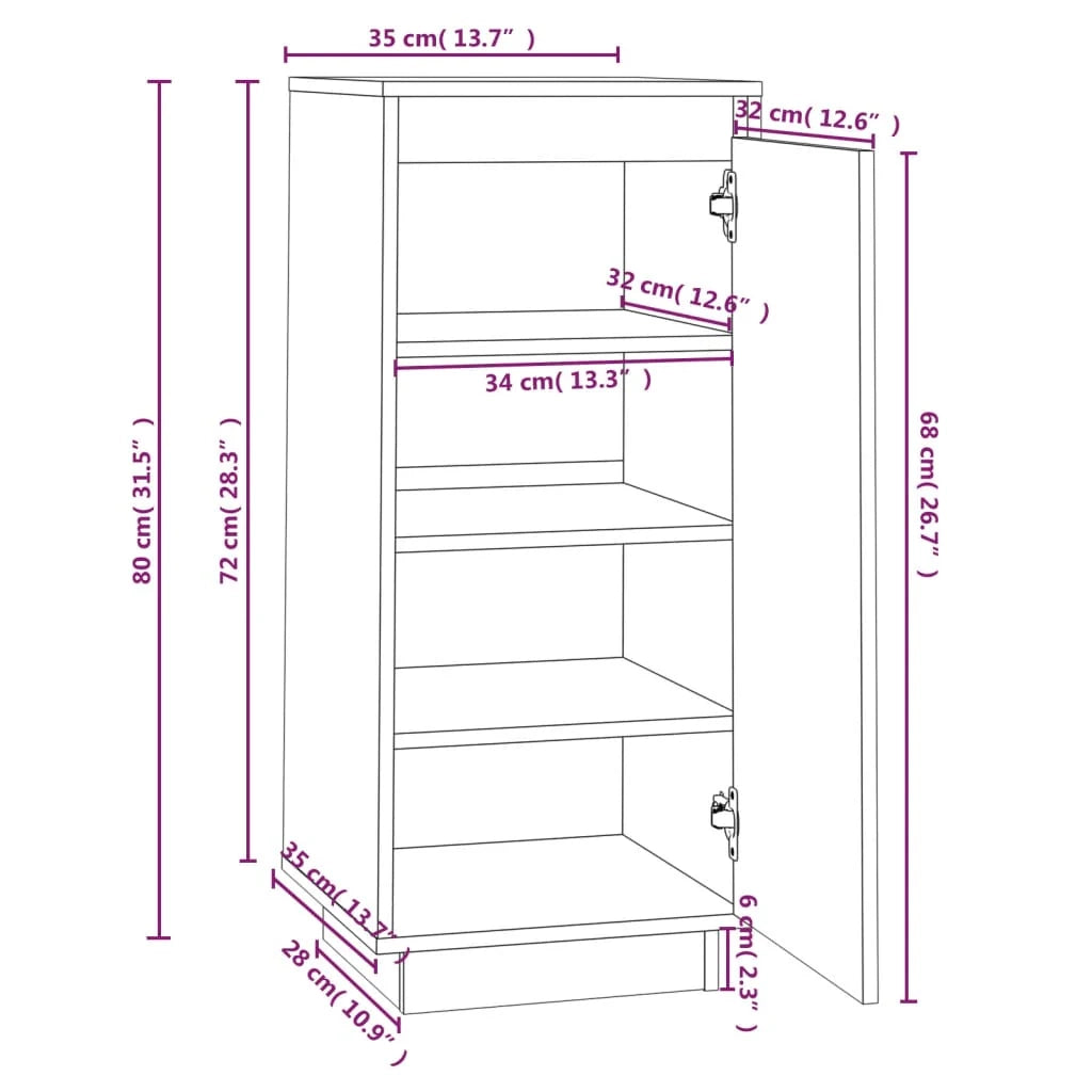 Scarpiera mobiletto portascarpe mobile per ingresso/corridoio/soggiorno 35 x 35 x 80 cm legno di pino massiccio nero 02_0021968