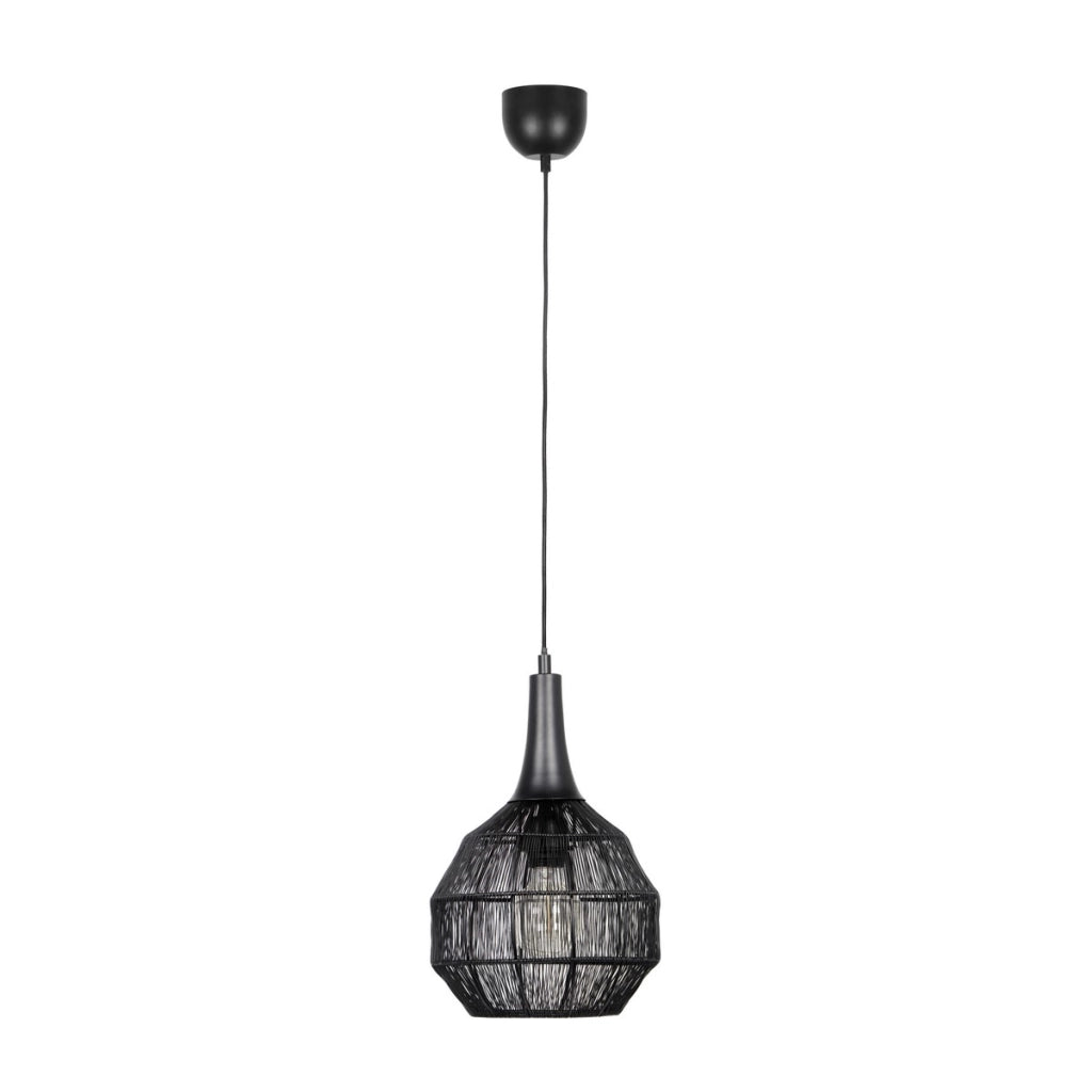 Lampada a sospensione industriale nera E27 Trio Soraya