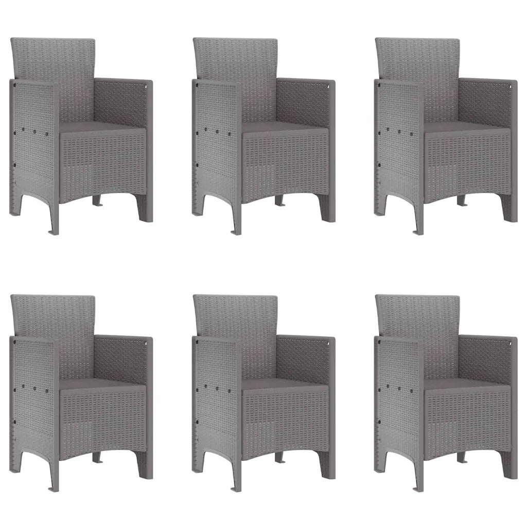 Set da Pranzo per Giardino 7 pcs Grigio chiaro Polipropilene