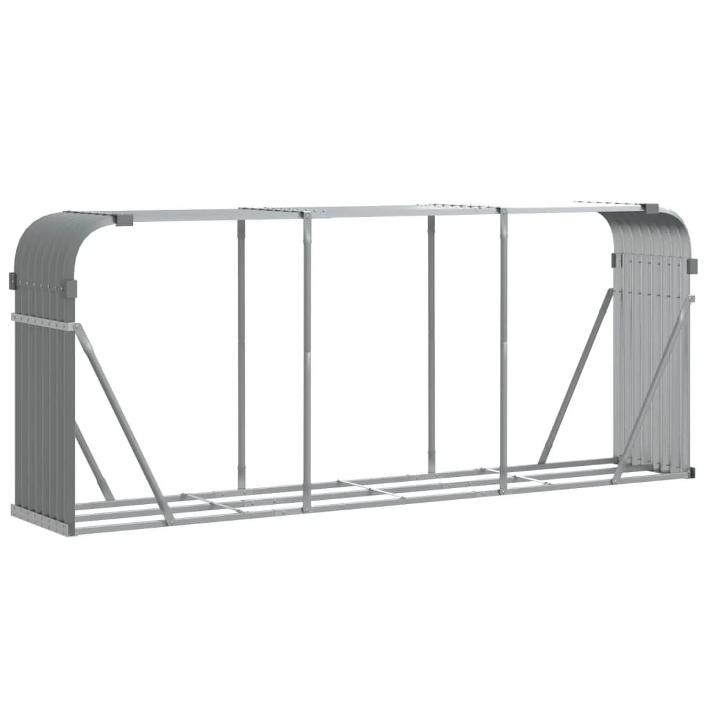 Portalegna chiaro 234 x 45 x 100 cm acciaio zincato grigio 02_0043813