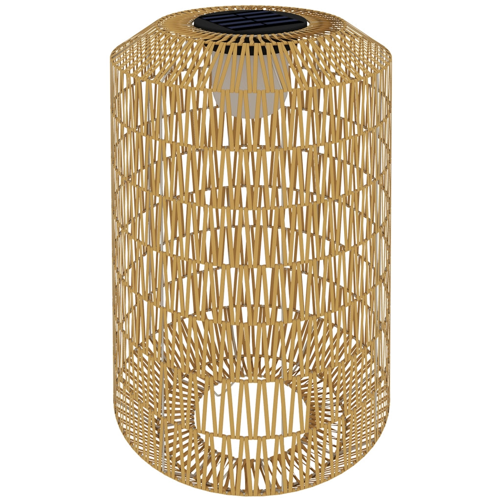Lampadaire solare esterno in resina intrecciata ¨C zephmum ¨C giallo ?30x55cm