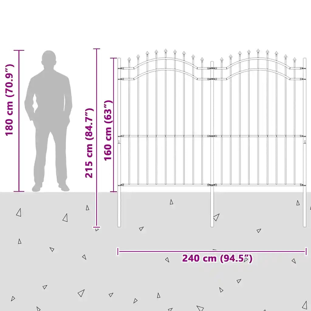vidaXL Recinzione per Giardino Bianco 215 cm