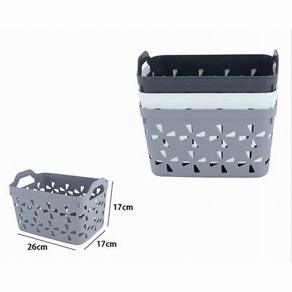 Trade Shop - Cesto Porta Oggetti Cestino Porta Tutto Con Maniglie 26x17x17 Cm Assortiti 10725 -