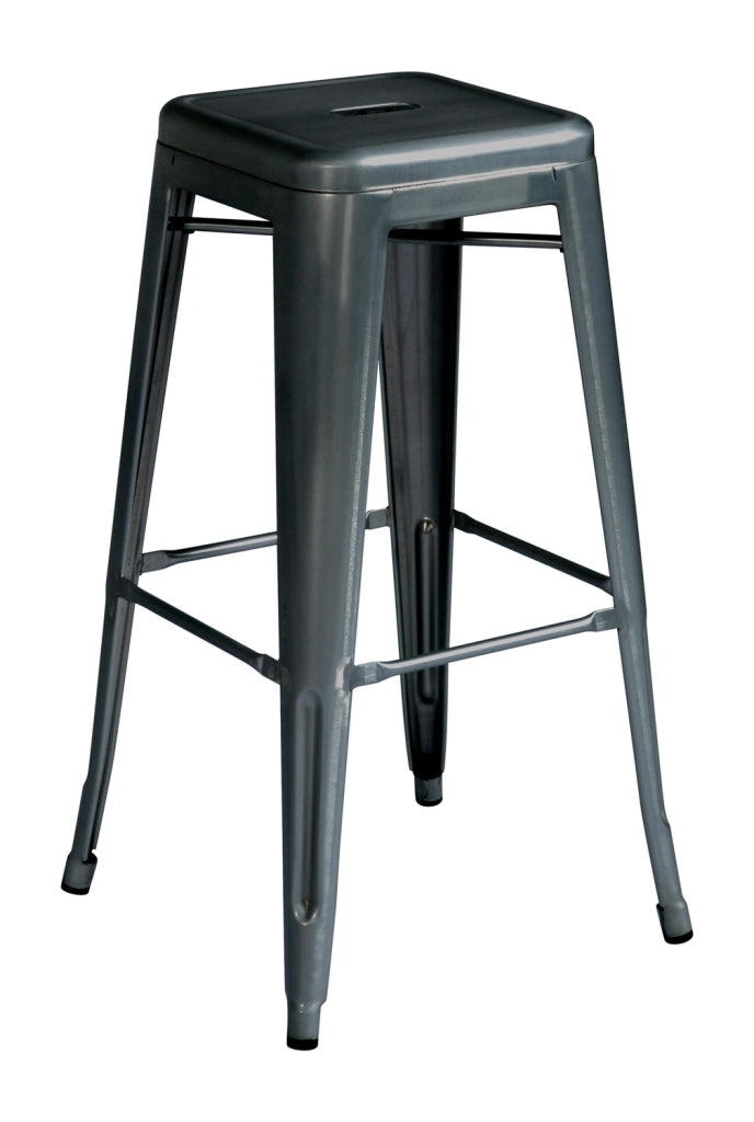 Sgabello Impilabile Lamiera  4 Pz Colore: Silver