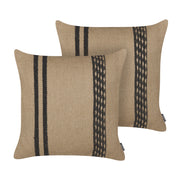 Set di 2 cuscini in iuta con imbottitura sfoderabile  Beige e nero 45 x 45 cm Accessori decorativi boho