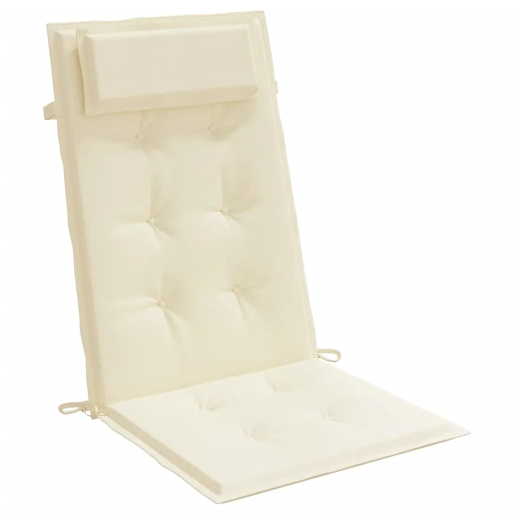 Cuscini per Sedia con Schienale Alto 4 pz Crema Tessuto Oxford