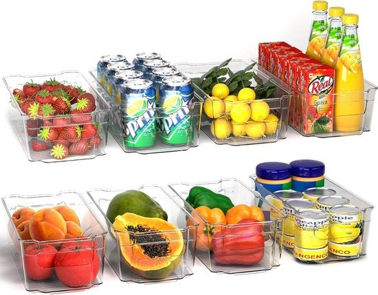 Set di 8 contenitori trasparenti per la cucina