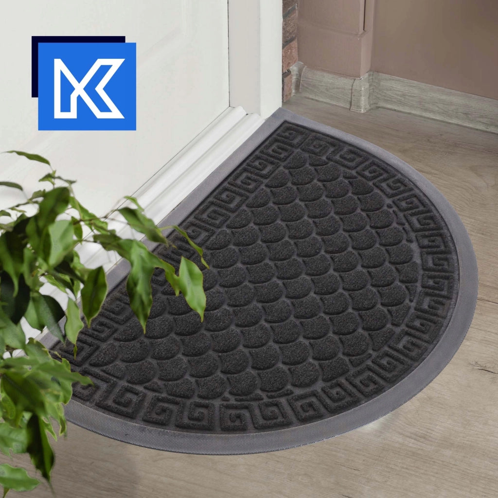 Zerbino da ingresso KADAX per esterni, semicircolare in gomma, 60x40 cm