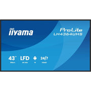 Iiyama lh4364uhs-b1ag visualizzatore di messaggi pannello piatto per segnaletica digitale 109,2 cm (43") led wi-fi 500 cd/m² 4k ultra hd nero android 24/7