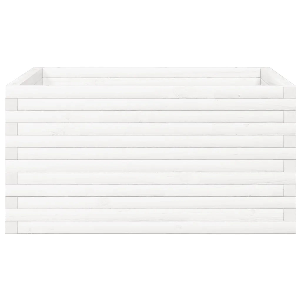 Fioriera da Giardino Bianca 90x90x46 cm Legno Massello di Pino 3282425