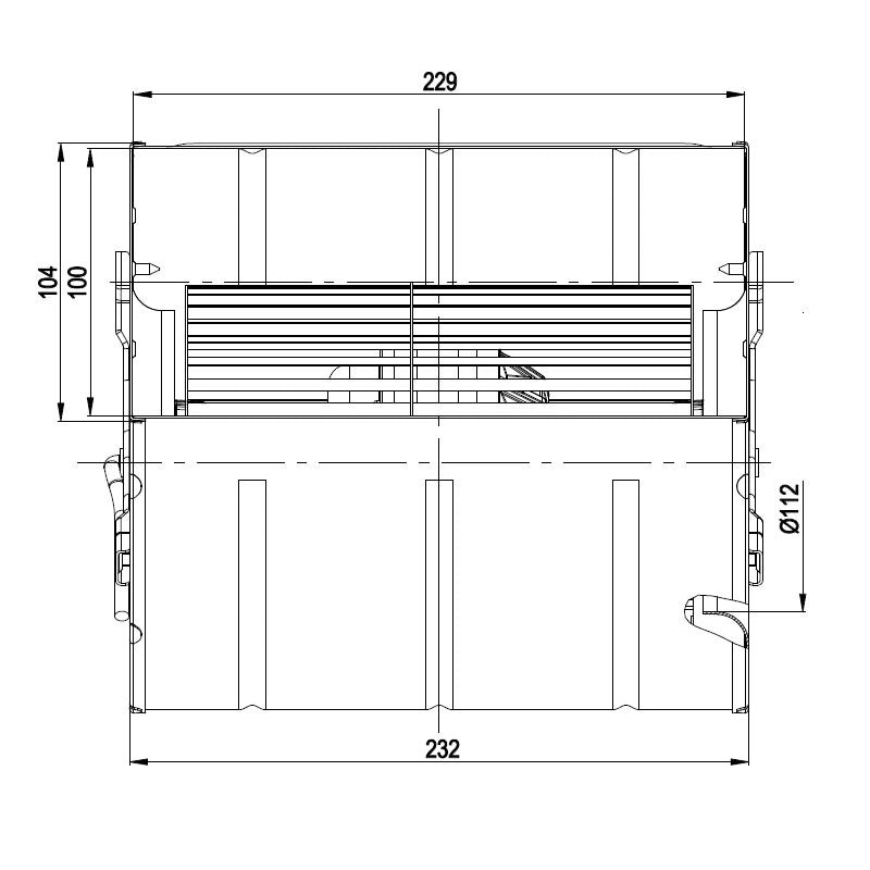Motore Ventilatore centrifugo EBM PAPST D4E133-DT46-L4 Stufa a Pellet 203mm Bocchetta: 229x100-73W