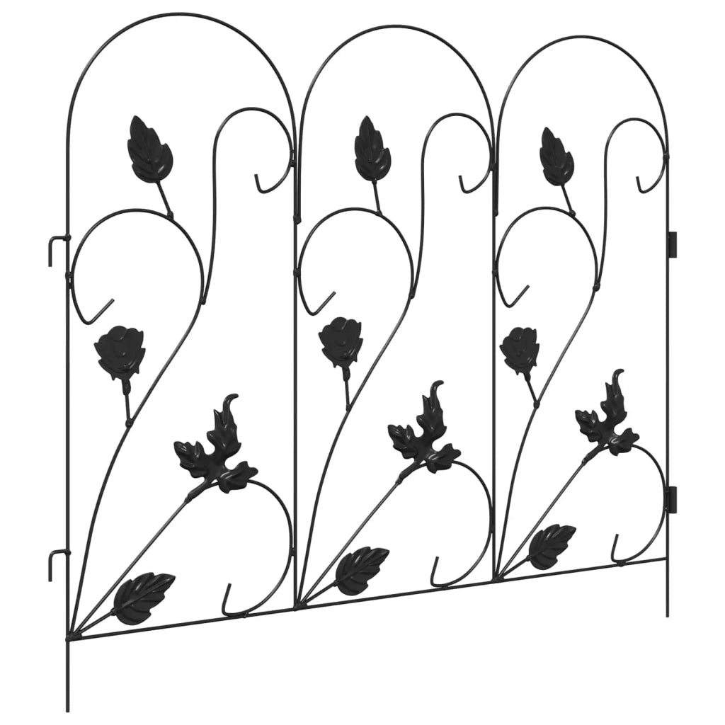Recinzione per Giardino 5 pz Nero Acciaio CFW8545258